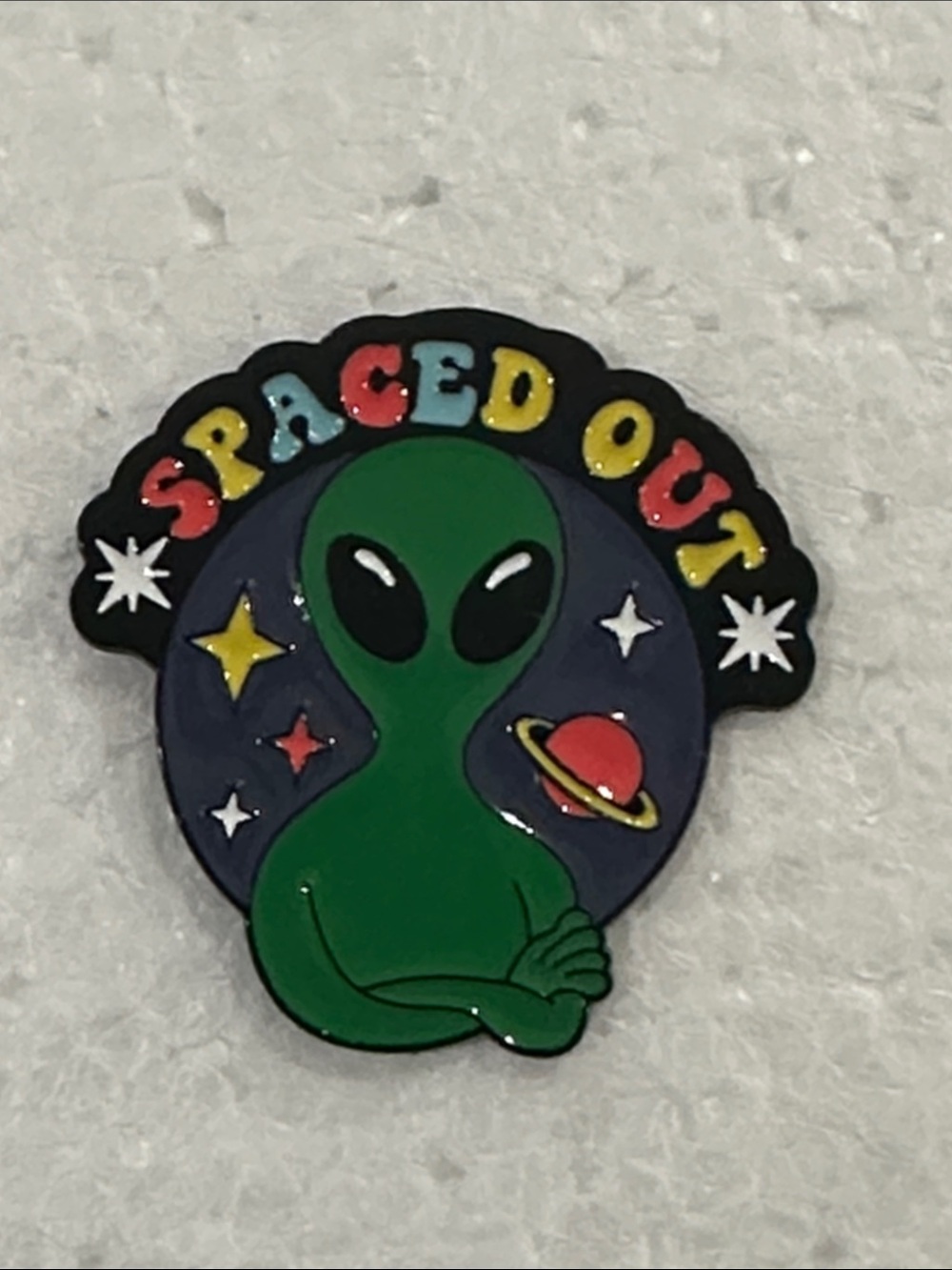 Spaced Out Green Alien Enamel Pin - Kids Accessories